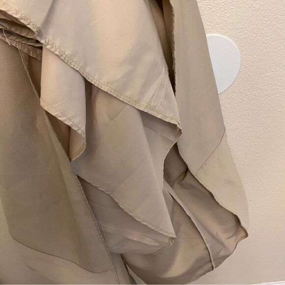 OLEG CASSINI beige biscotti illusion lace formal dress bridesmaid wedding gown 4 - Picture 10 of 16